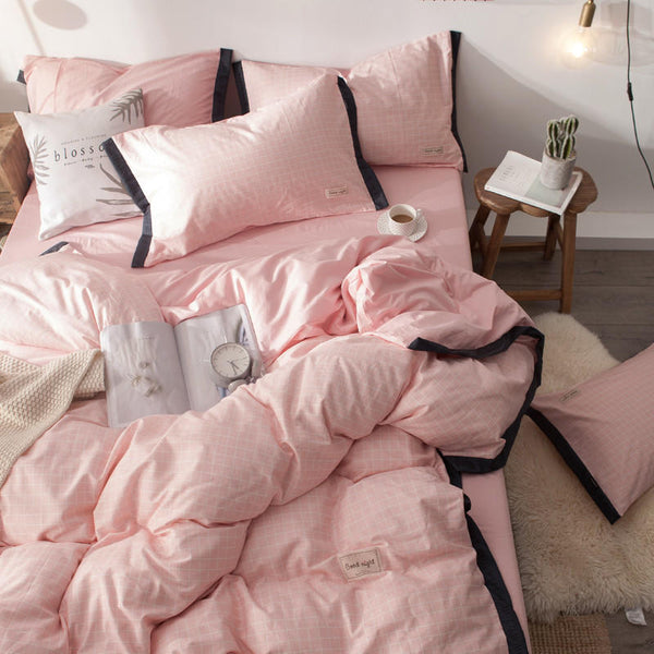 100% Cotton Nordic Pink Bedding Set - sleeklinen