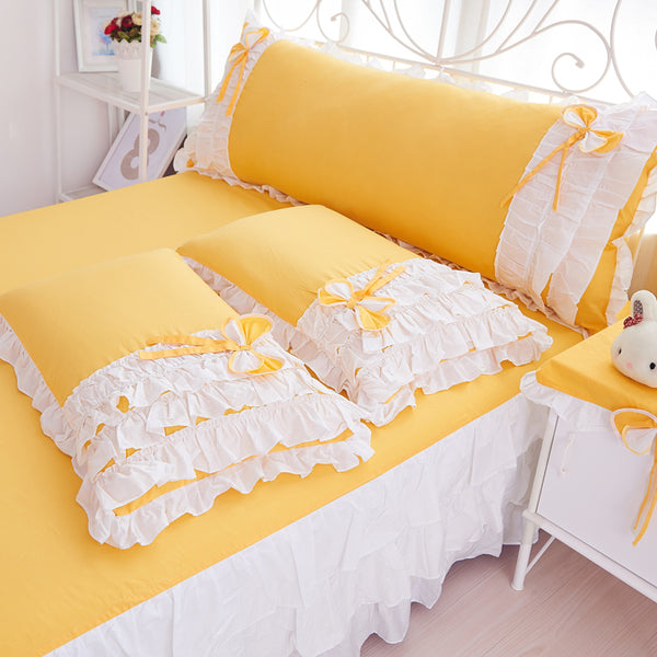 100% Cotton Ruffles Bedding Set - sleeklinen