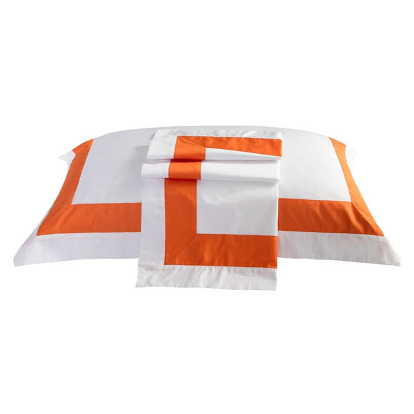 100% Egyptian Cotton Hotel Style Framed White Bedding Set - sleeklinen