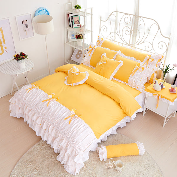 100% Cotton Ruffles Bedding Set - sleeklinen