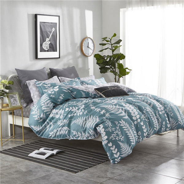 100% Cotton Soft Fresh Floral Print Bedding Set Adults/ Kids - sleeklinen