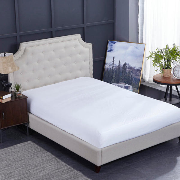 100% Egyptian Cotton Hotel Style Framed White Bedding Set - sleeklinen