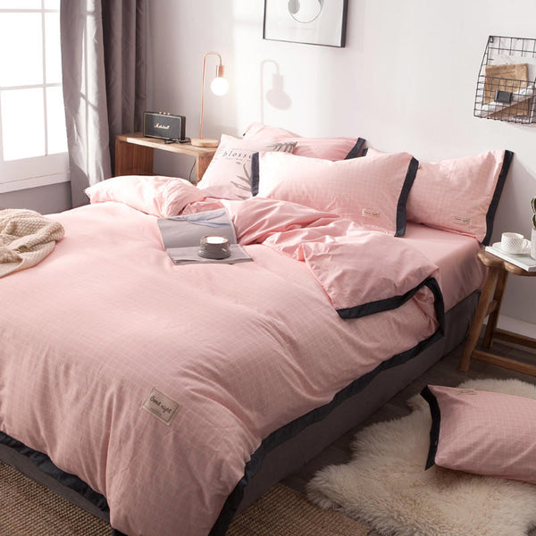 100% Cotton Nordic Pink Bedding Set - sleeklinen