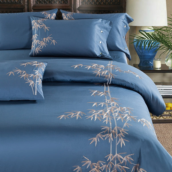 100% Egyptian Cotton Embroidery Bedding Set Noble Palace - sleeklinen