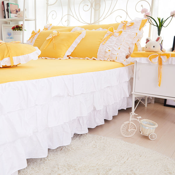 100% Cotton Ruffles Bedding Set - sleeklinen