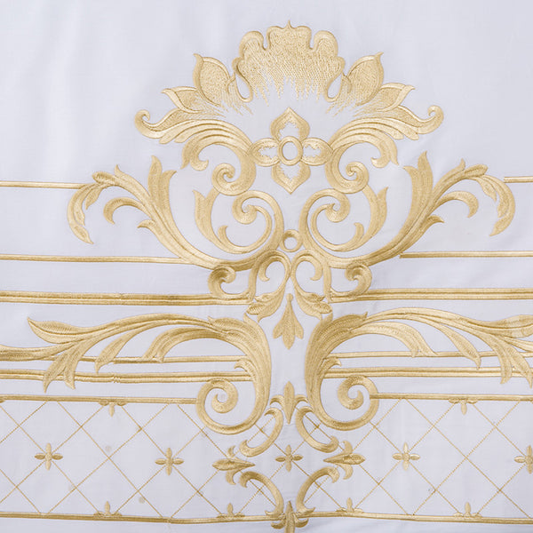 100% Egyptian Cotton Gold Embroidery Royal Bedding Set - sleeklinen