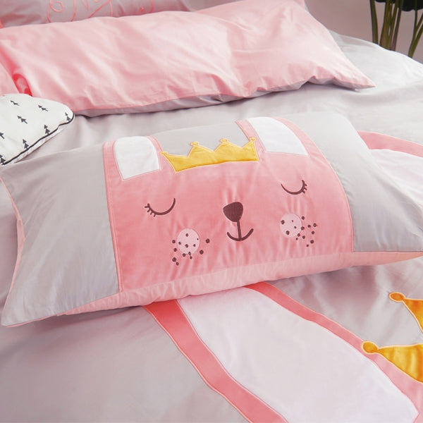 100% Cotton Kids Girls Pink Cat/ Unicorn Bedding Set - sleeklinen