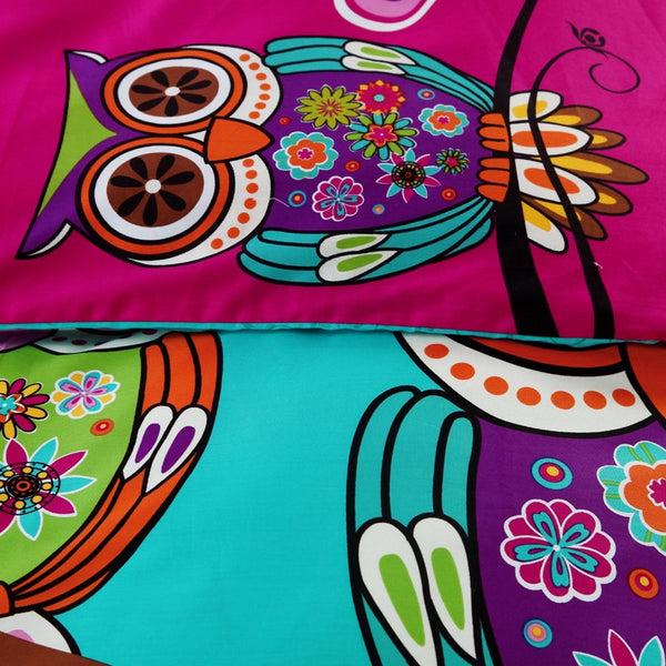 100% Cotton 3d Owl Bedding Set For Teen/Kids Girls - sleeklinen