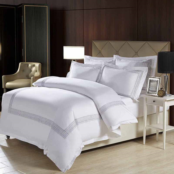 100% Egyptian Cotton Hotel Style Framed Bedding Set - sleeklinen