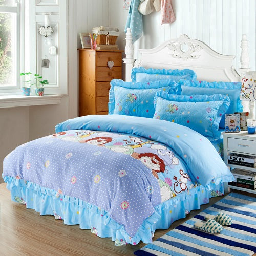 100% Cotton Soft Floral Bedding Set Vintage Style Ruffle Finish - sleeklinen