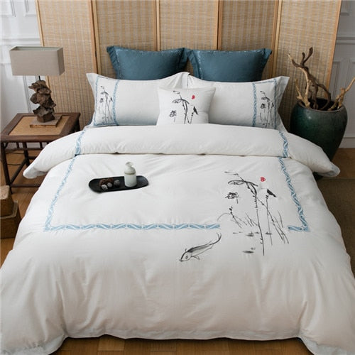 4/7Pcs  Luxury 100% Egyptian Cotton Bedding Set - sleeklinen