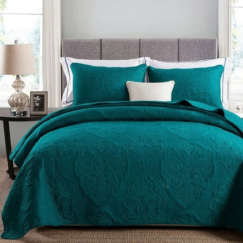 Solid Soft Cotton 3Pcs Bedding set - sleeklinen