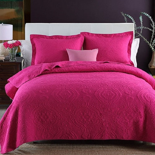 Solid Soft Cotton 3Pcs Bedding set - sleeklinen