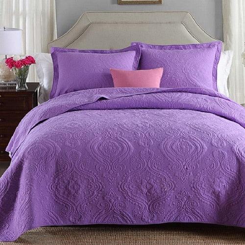 Solid Soft Cotton 3Pcs Bedding set - sleeklinen