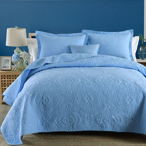 Solid Soft Cotton 3Pcs Bedding set - sleeklinen