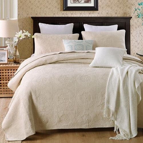 Solid Soft Cotton 3Pcs Bedding set - sleeklinen