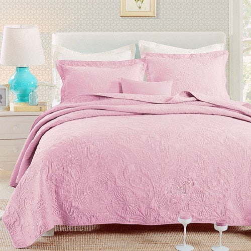 Solid Soft Cotton 3Pcs Bedding set - sleeklinen