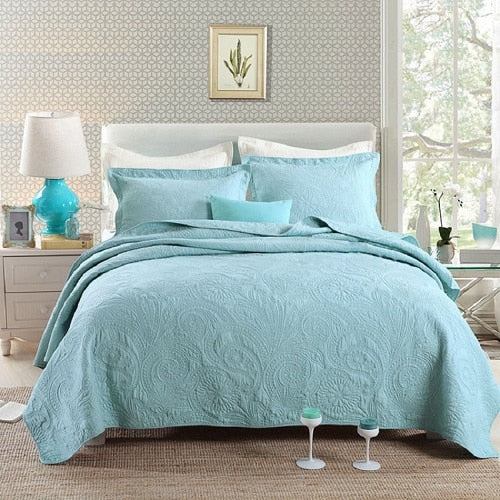 Solid Soft Cotton 3Pcs Bedding set - sleeklinen
