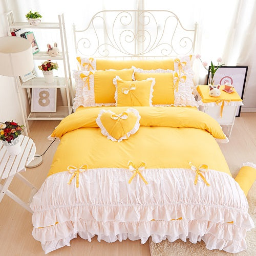 100% Cotton Ruffles Bedding Set - sleeklinen