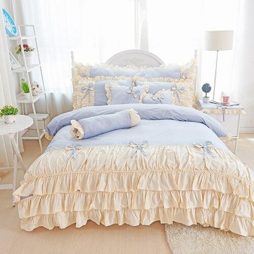 100% Cotton Ruffles Bedding Set - sleeklinen
