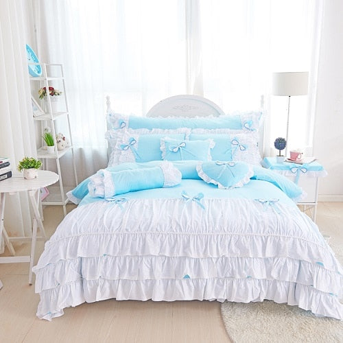 100% Cotton Ruffles Bedding Set - sleeklinen