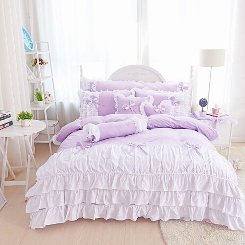 100% Cotton Ruffles Bedding Set - sleeklinen