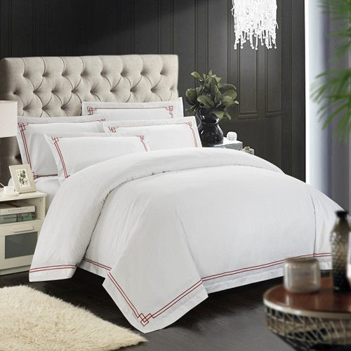 100% Egyptian Cotton Hotel Style Framed Bedding Set - sleeklinen