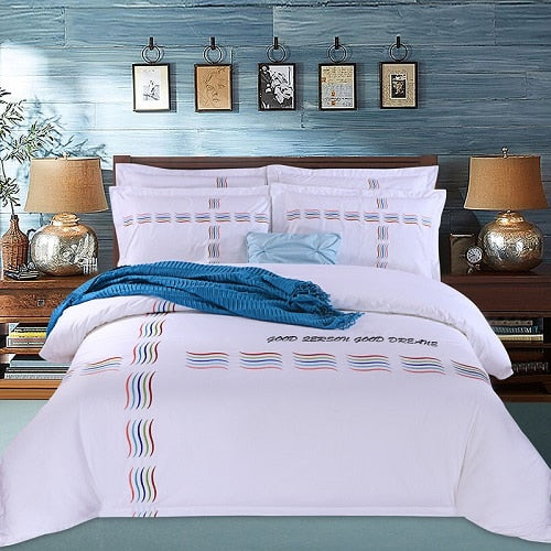 100% Egyptian Cotton Hotel Style Framed Bedding Set - sleeklinen