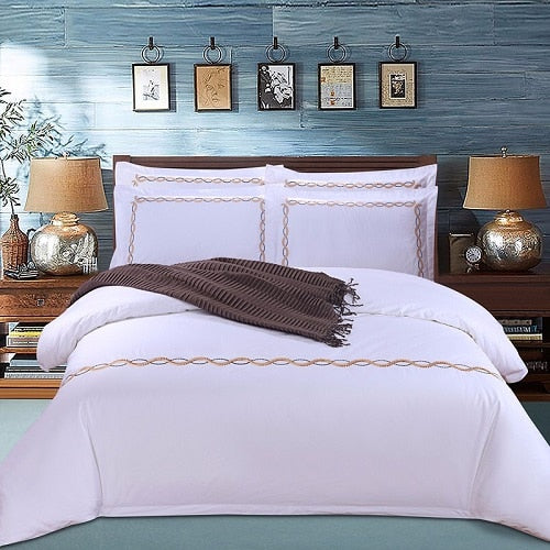 100% Egyptian Cotton Hotel Style Framed Bedding Set - sleeklinen