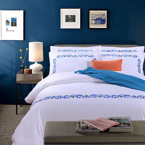 100% Egyptian Cotton Hotel Style Framed Bedding Set - sleeklinen