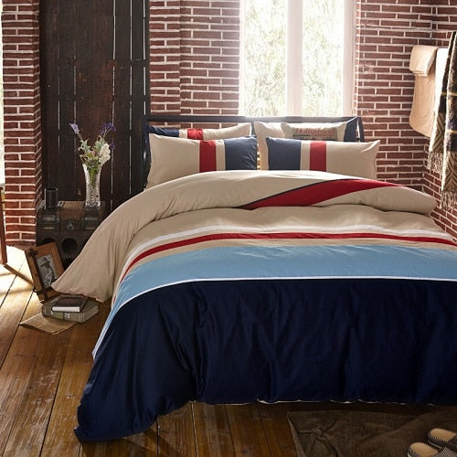 100% Cotton Home textiles stripe bedding sets - sleeklinen