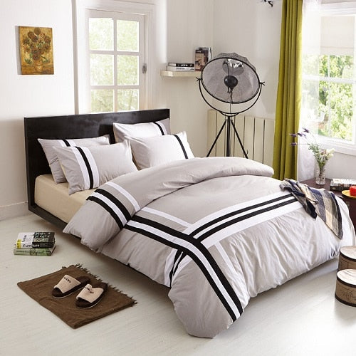 100% Cotton Home textiles stripe bedding sets - sleeklinen
