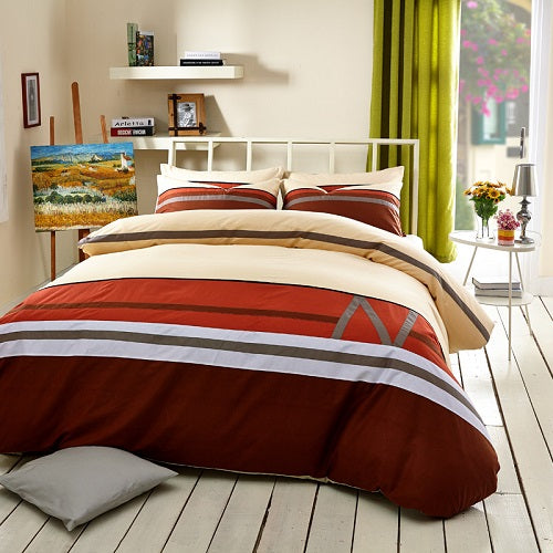 100% Cotton Home textiles stripe bedding sets - sleeklinen