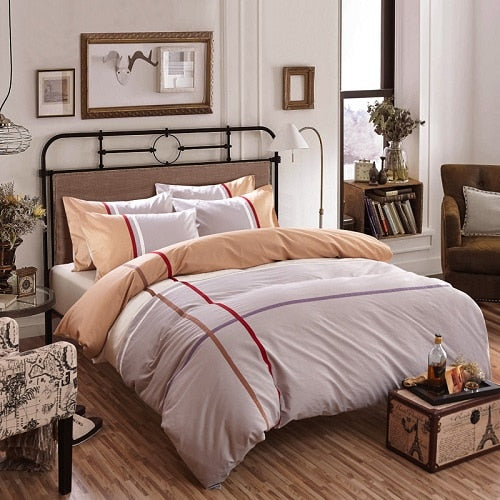 100% Cotton Home textiles stripe bedding sets - sleeklinen