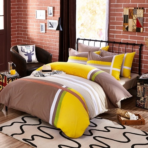 100% Cotton Home textiles stripe bedding sets - sleeklinen