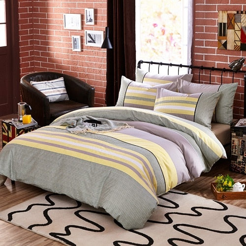 100% Cotton Home textiles stripe bedding sets - sleeklinen