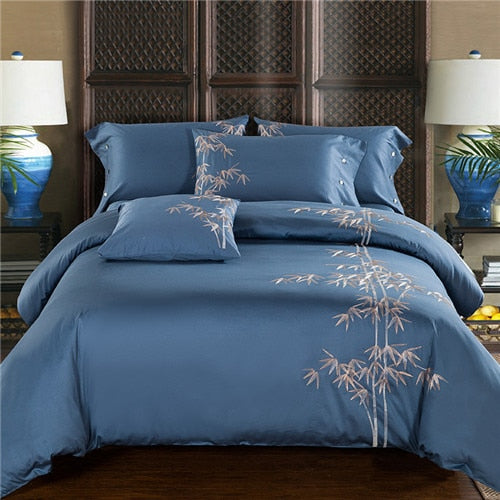 100% Egyptian Cotton Embroidery Bedding Set Noble Palace - sleeklinen
