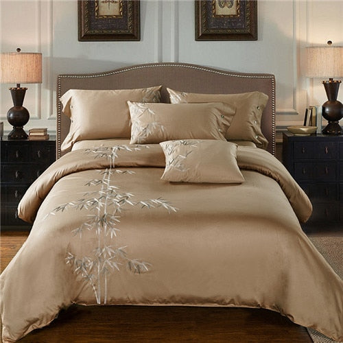 100% Egyptian Cotton Embroidery Bedding Set Noble Palace - sleeklinen