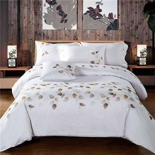 100% Egyptian Cotton Embroidery Bedding Set Noble Palace - sleeklinen