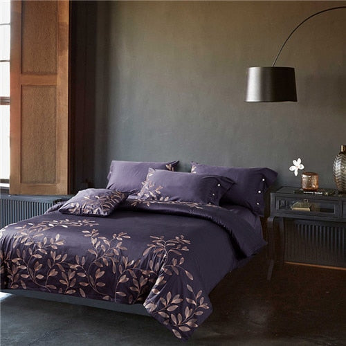 100% Egyptian Cotton Embroidery Bedding Set Noble Palace - sleeklinen