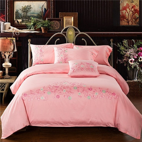 100% Egyptian Cotton Embroidery Bedding Set Noble Palace - sleeklinen