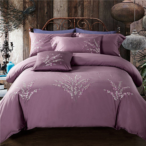 100% Egyptian Cotton Embroidery Bedding Set Noble Palace - sleeklinen