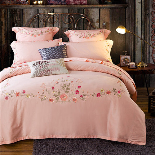 100% Egyptian Cotton Embroidery Bedding Set Noble Palace - sleeklinen