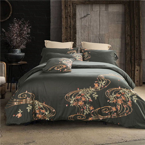 100% Egyptian Cotton Embroidery Bedding Set Noble Palace - sleeklinen