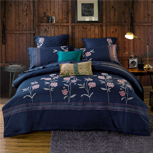 100% Egyptian Cotton Embroidery Bedding Set Noble Palace - sleeklinen