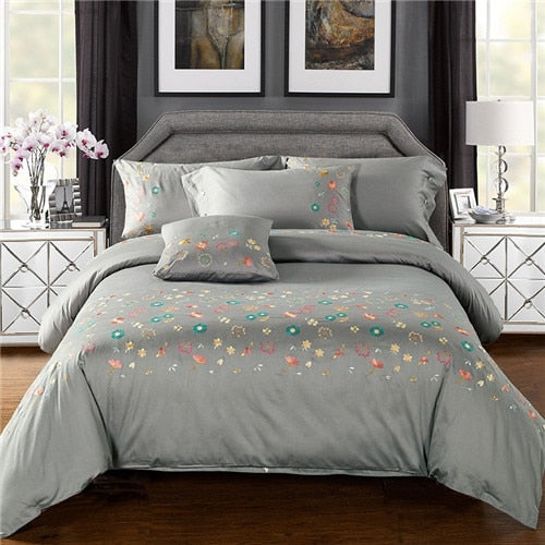 100% Egyptian Cotton Embroidery Bedding Set Noble Palace - sleeklinen