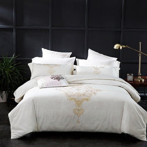 Luxury Royal Bedding Set 100% Egyptian Cotton Silky 4/6pcs - sleeklinen