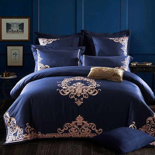 Luxury Royal Bedding Set 100% Egyptian Cotton Silky 4/6pcs - sleeklinen