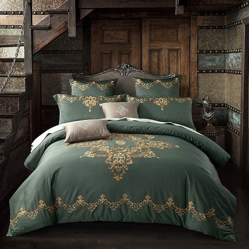 Luxury Royal Bedding Set 100% Egyptian Cotton Silky 4/6pcs - sleeklinen
