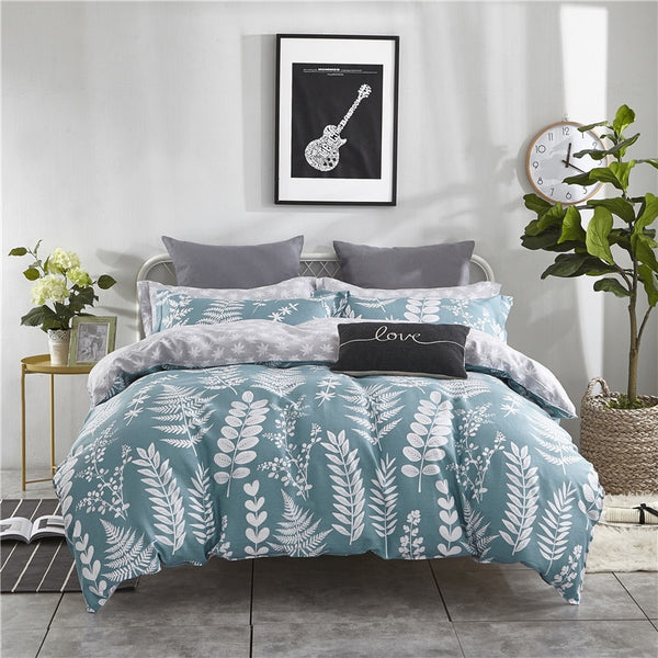 100% Cotton Soft Fresh Floral Print Bedding Set Adults - sleeklinen